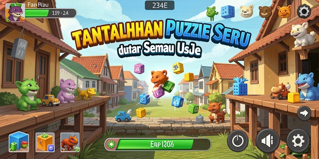Tampilan gameplay 234E yang seru dan menantang dalam menyelesaikan puzzle.