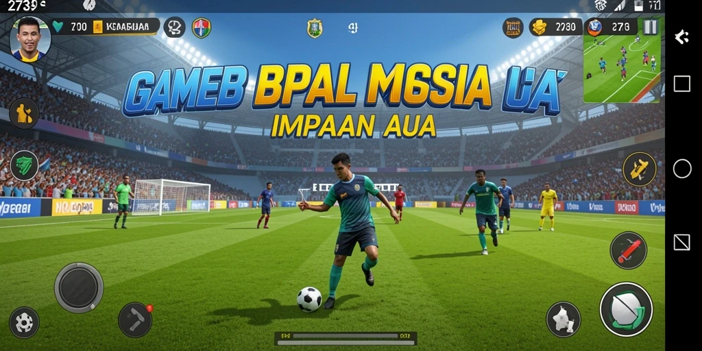 Screenshot gameplay dari 2739 menampilkan aksi sepak bola yang mendebarkan.