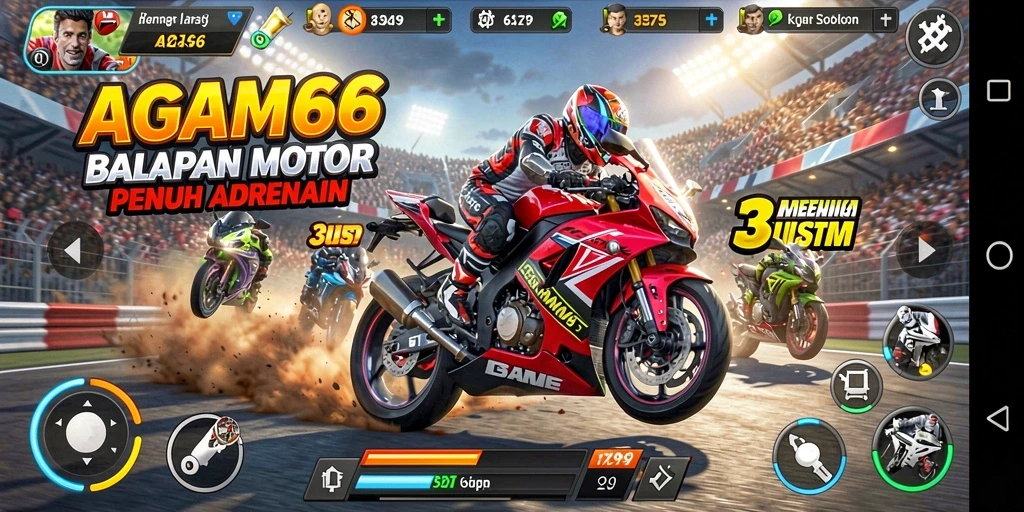 Gameplay AGAM66 yang mendebarkan dalam balapan motor