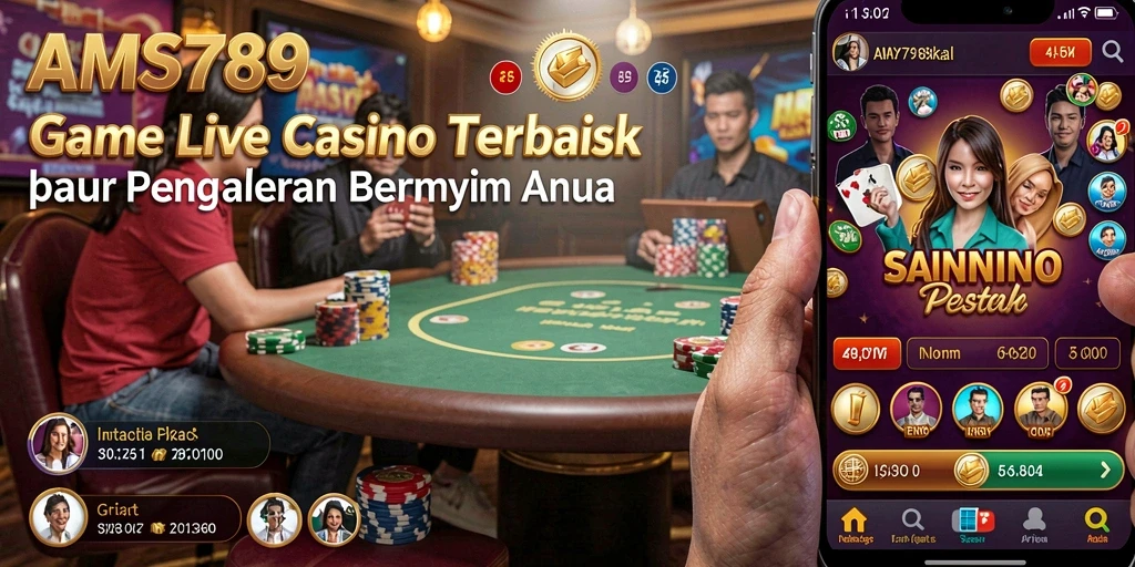Tampilan menarik dari gameplay Live Casino dengan dealer profesional.