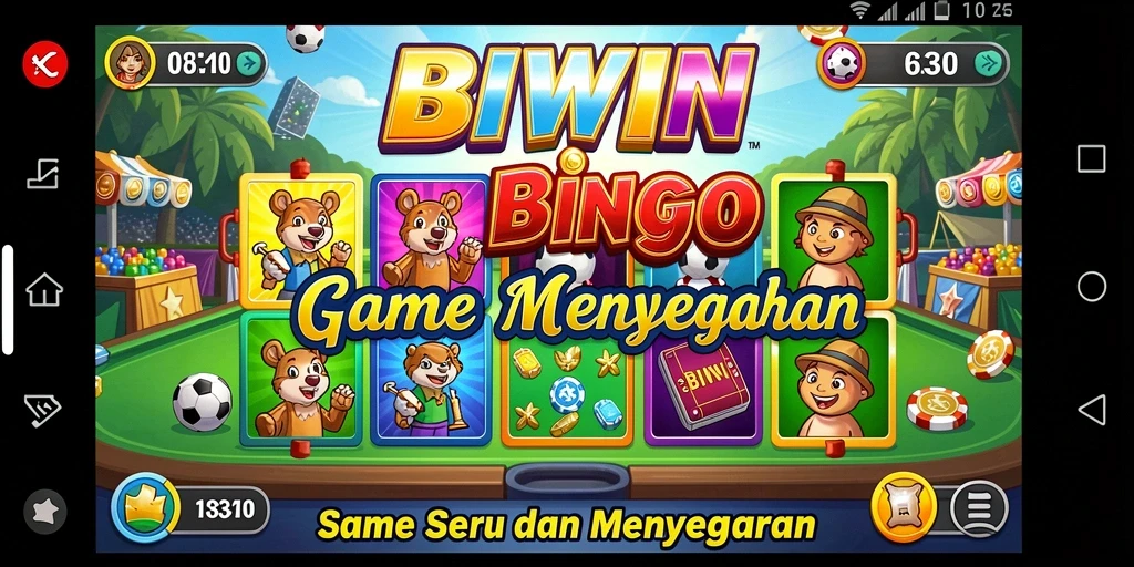Screenshot gameplay menarik BIWIN dengan suasana Bingo yang seru.