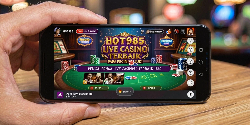 Tampilan gameplay Live Casino yang mendebarkan di HOT985.