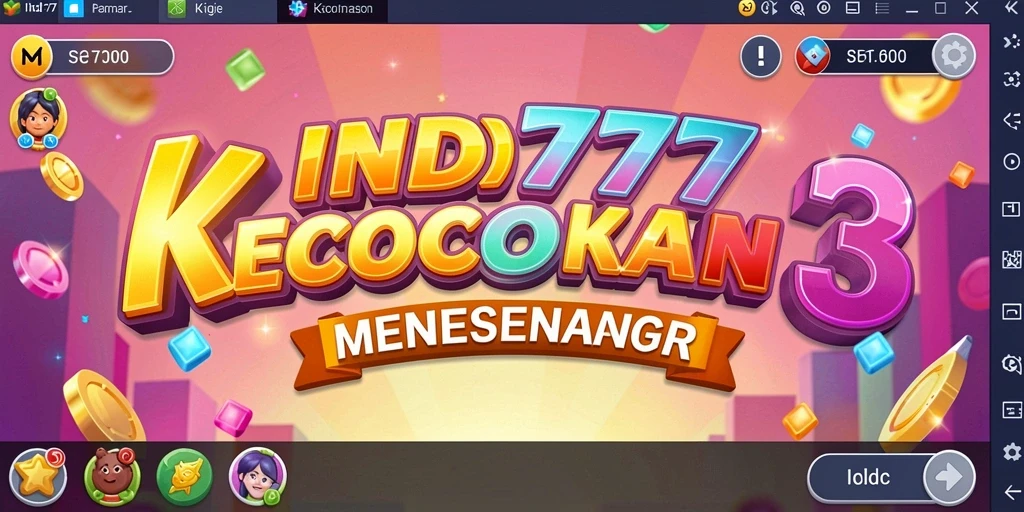 Screenshot IND777 menunjukkan level permainan mencocokkan 3 yang menarik.