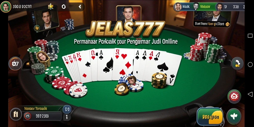 Tampilan seru gameplay JELAS777 saat bermain Poker.