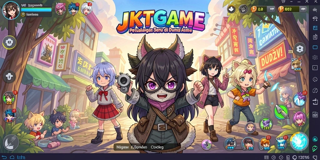 Tampilan menarik dari gameplay JKTGAME dengan karakter anime.
