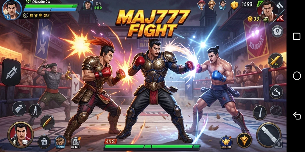 Tampilan gameplay MAJ777 yang intens dan penuh aksi pertarungan.