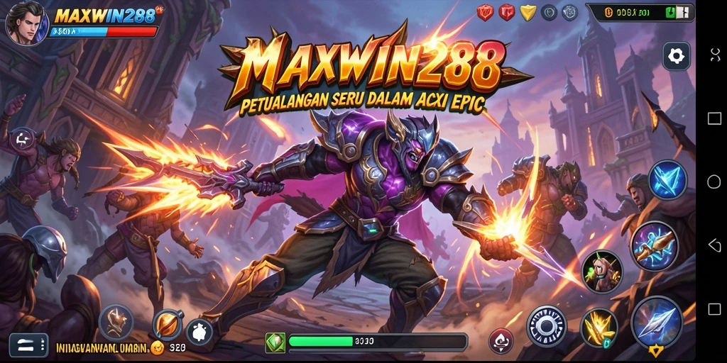Tampilan utama gameplay <strong>MAXWIN288</strong> yang memikat dan penuh aksi.