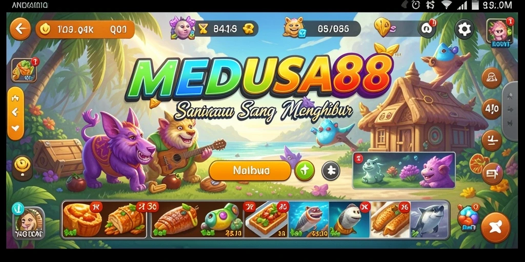 Tangkapan layar gameplay <strong>MEDUSA88</strong> yang menampilkan suasana santai dan menarik.