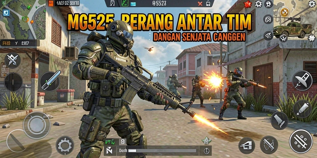 Screenshot MG525 menampilkan aksi tembak-menembak intens dan grafik yang memukau.