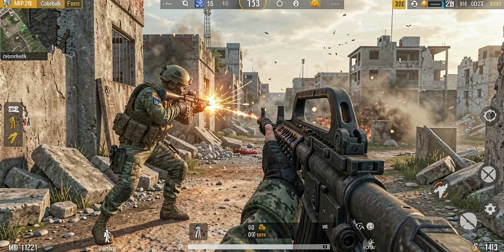 Gameplay MPO1221 yang menegangkan dan seru di medan perang.
