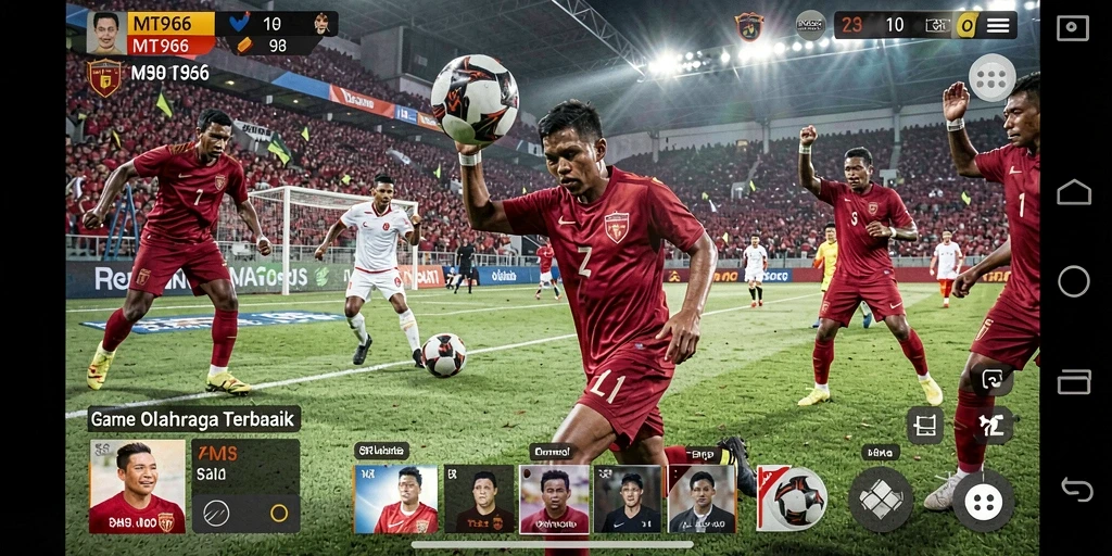 Tampilan gameplay seru dari MT966 dalam pertandingan olahraga.