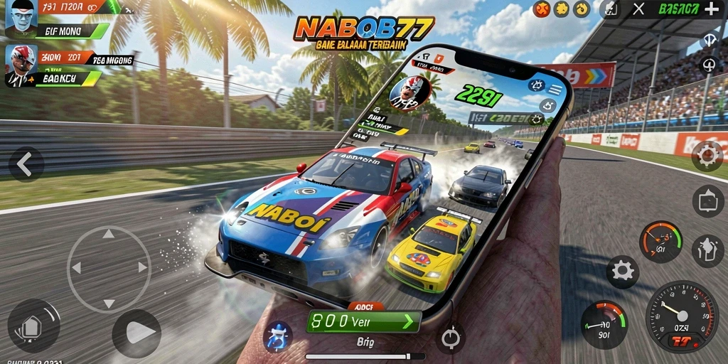 Tampilan menakjubkan dari gameplay balapan NABOB77.
