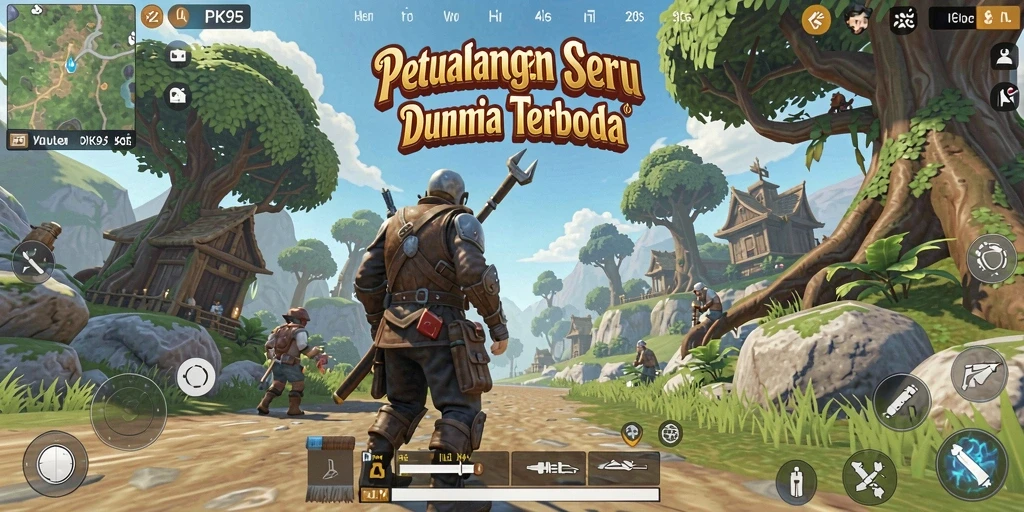 Gameplay seru di dunia terbuka PK95 yang luas.