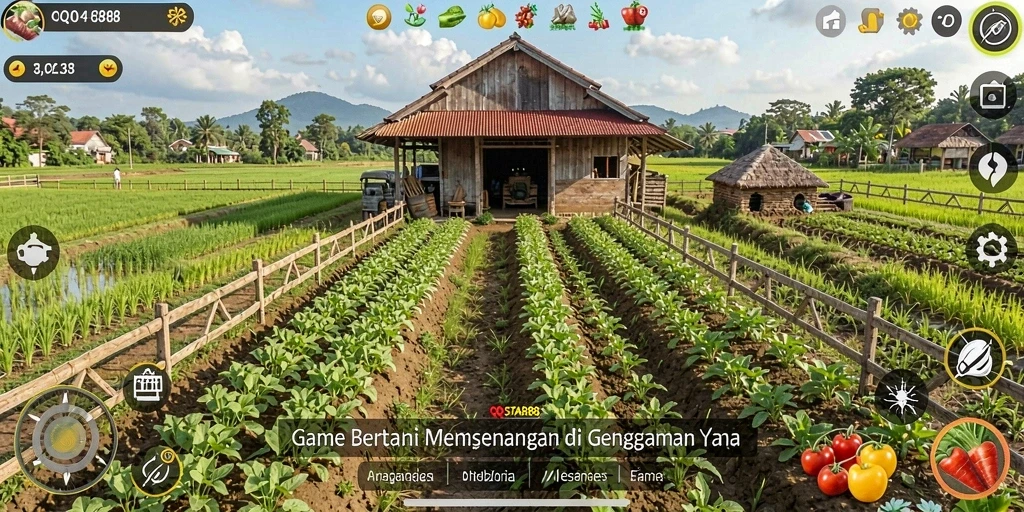 Tampilan gameplay <strong>QQSTAR88</strong> yang menarik dalam dunia pertanian.