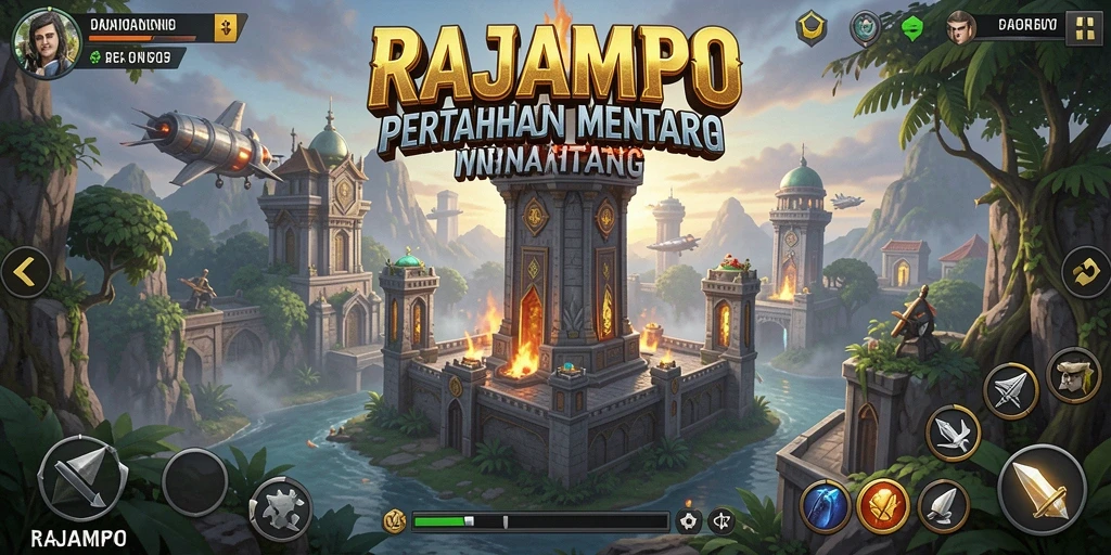 Screenshot menunjukkan momen intens dari gameplay Tower Defense yang mendebarkan.