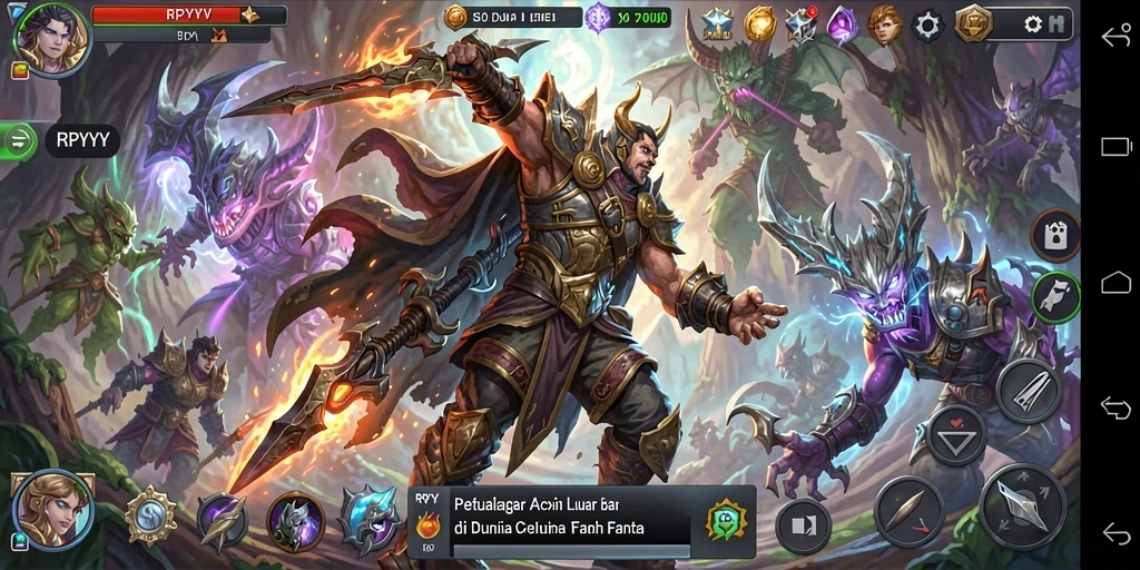 Tampilan gameplay RPYYY dengan aksi seru di dunia fantasi.