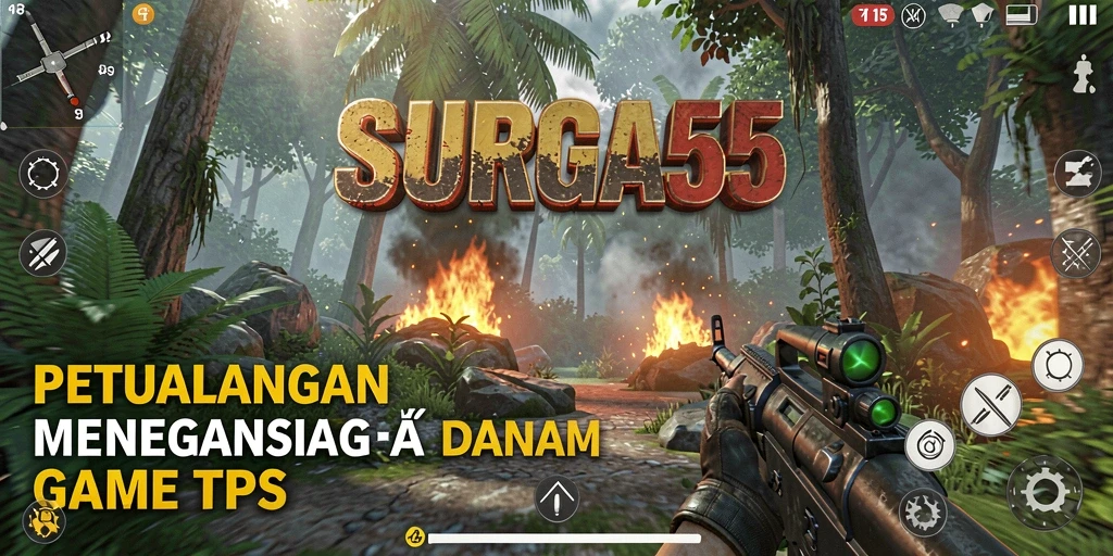 Screenshot gameplay SURGA55 yang menampilkan aksi pertempuran.