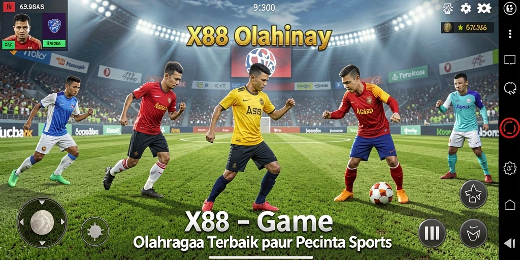 Screenshot dari gameplay X88 yang menampilkan aksi olahraga yang seru.