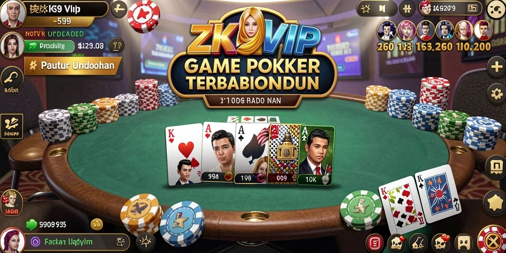 Tampilan gameplay menarik dari ZK9VIP dengan fitur poker yang seru.
